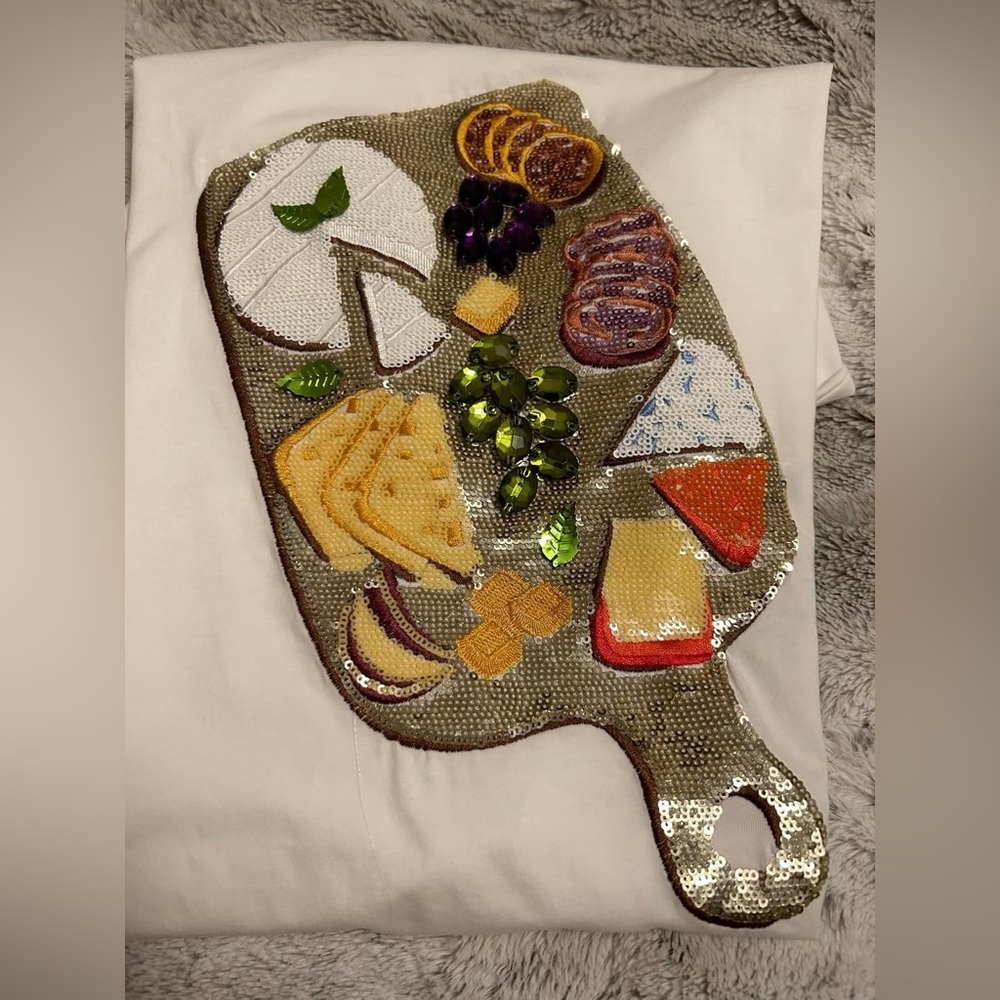 Queen of Sparkles Sequin Cheese Board Tee - Multicolor